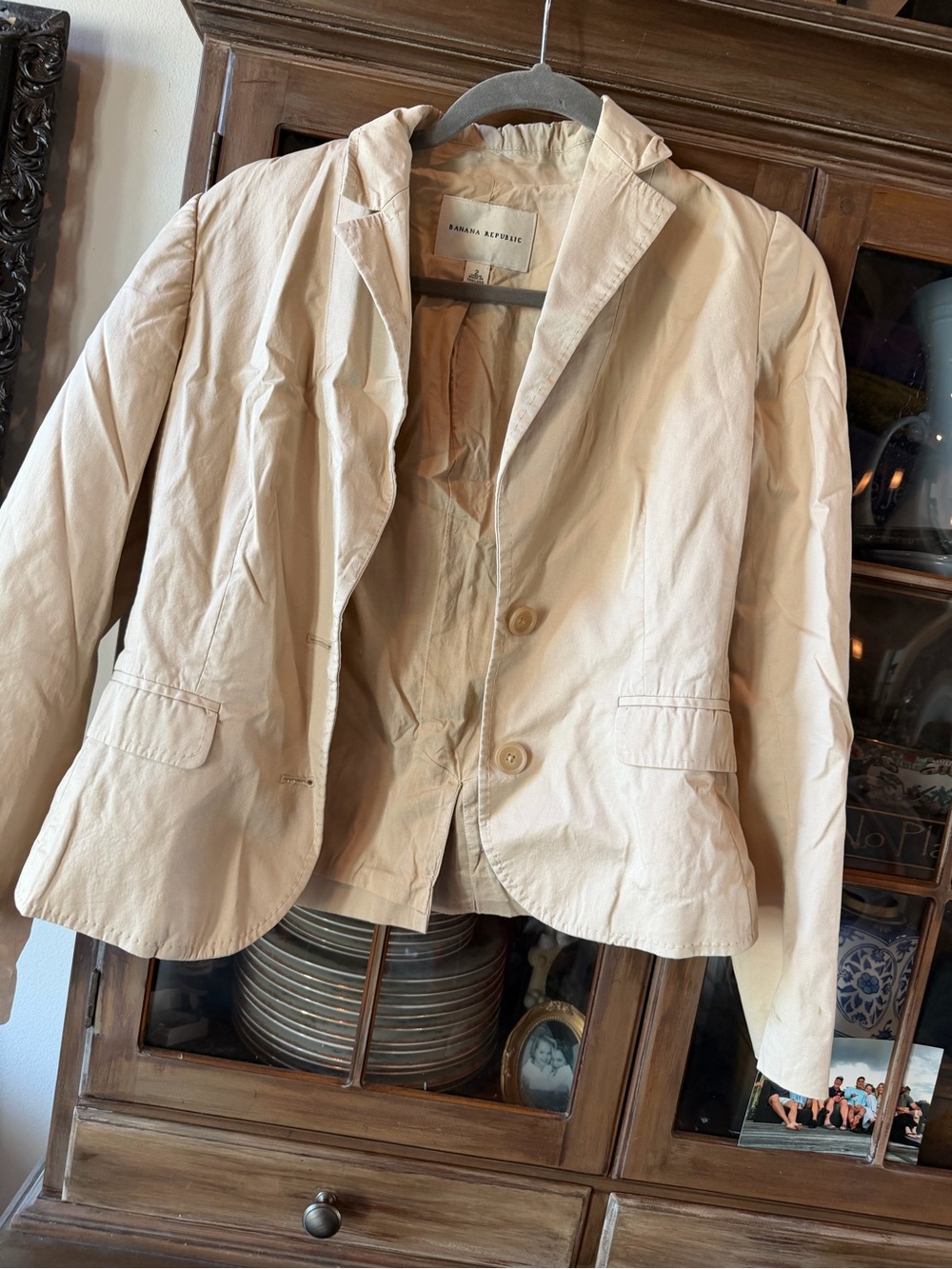 Banana Republic Light Cream Cotton Blazer